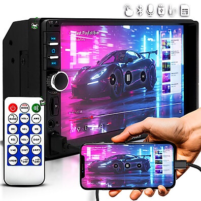Multimídia 7 polegadas com Espelhamento Android e iOS