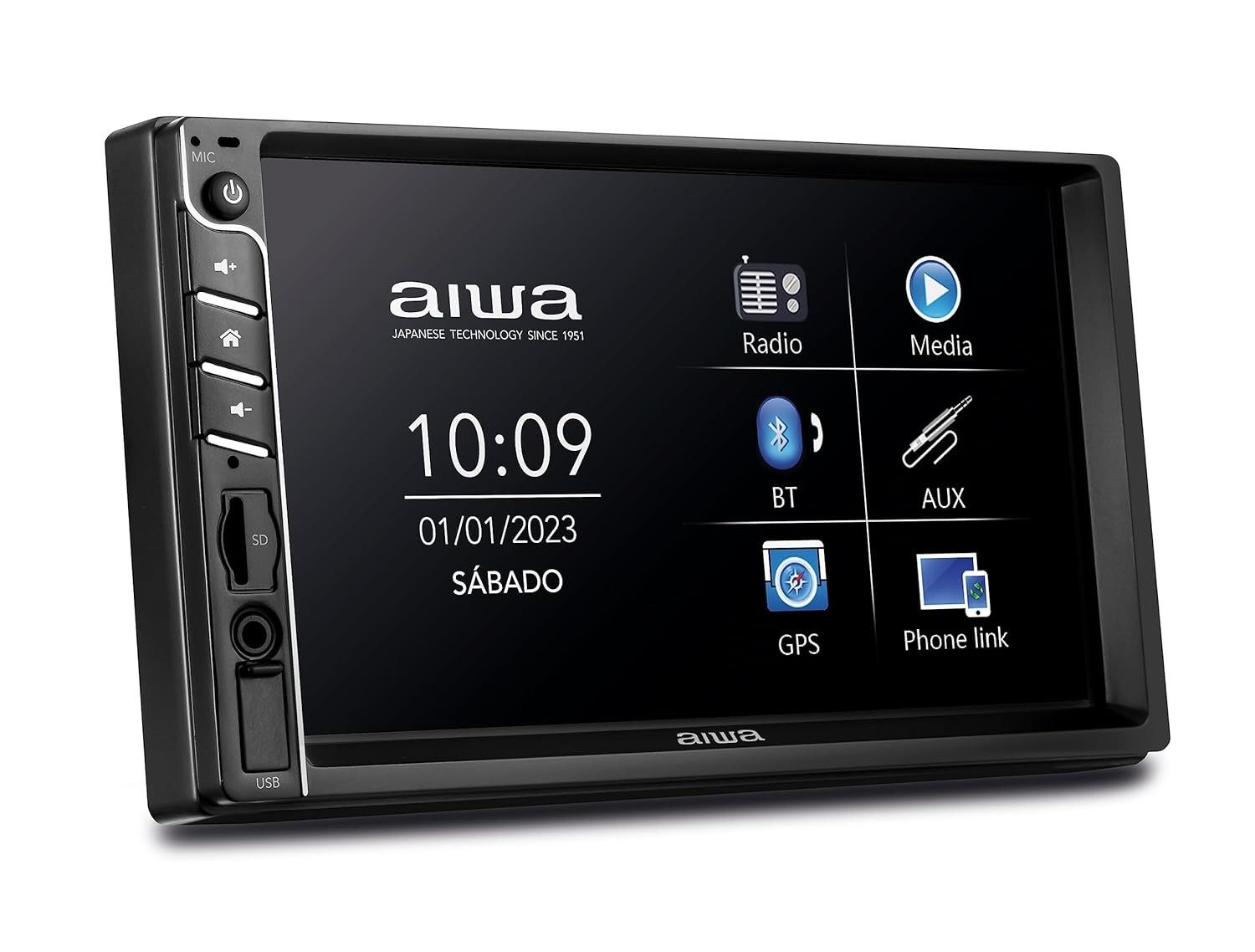 Central Multimídia AIWA 7" HD Bluetooth Espelhamento USB - AWS-CA-DD-01