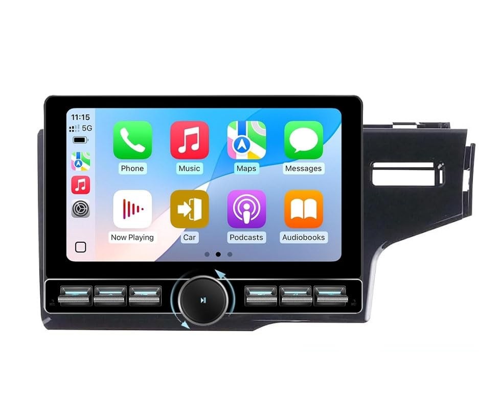 Central Multimídia Android 15 para Honda Fit Jazz 2014-2017: Tela 10.8" HD, 4+64GB, Carplay/Android Auto Sem Fio, GPS, DSP e Câmera de Ré Grátis