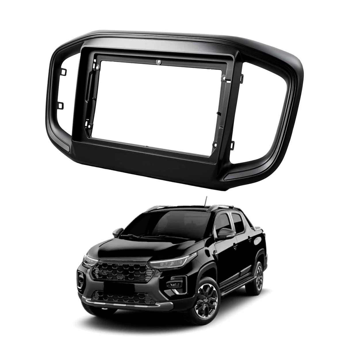 Moldura Painel Fiat Strada 2021-2026: Instale seu Multimídia 9" com Estilo!