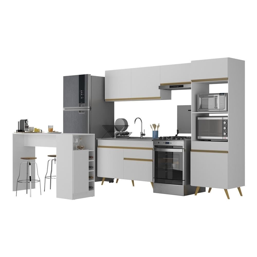 Armário de Cozinha com Bancada Gourmet Veneza Multimóveis - Design Moderno e Funcionalidade Premium