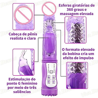 Vibrador Rabbit 360°: Prazer Intenso e Múltiplo