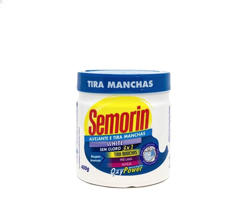 SEMORIN Tira Manchas em Pó White 400g - Removedor de Manchas Multiuso 3 em 1