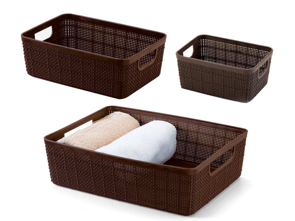 Kit 3 Cestos Organizadores Rattan Multiuso - Design Elegante e Prático
