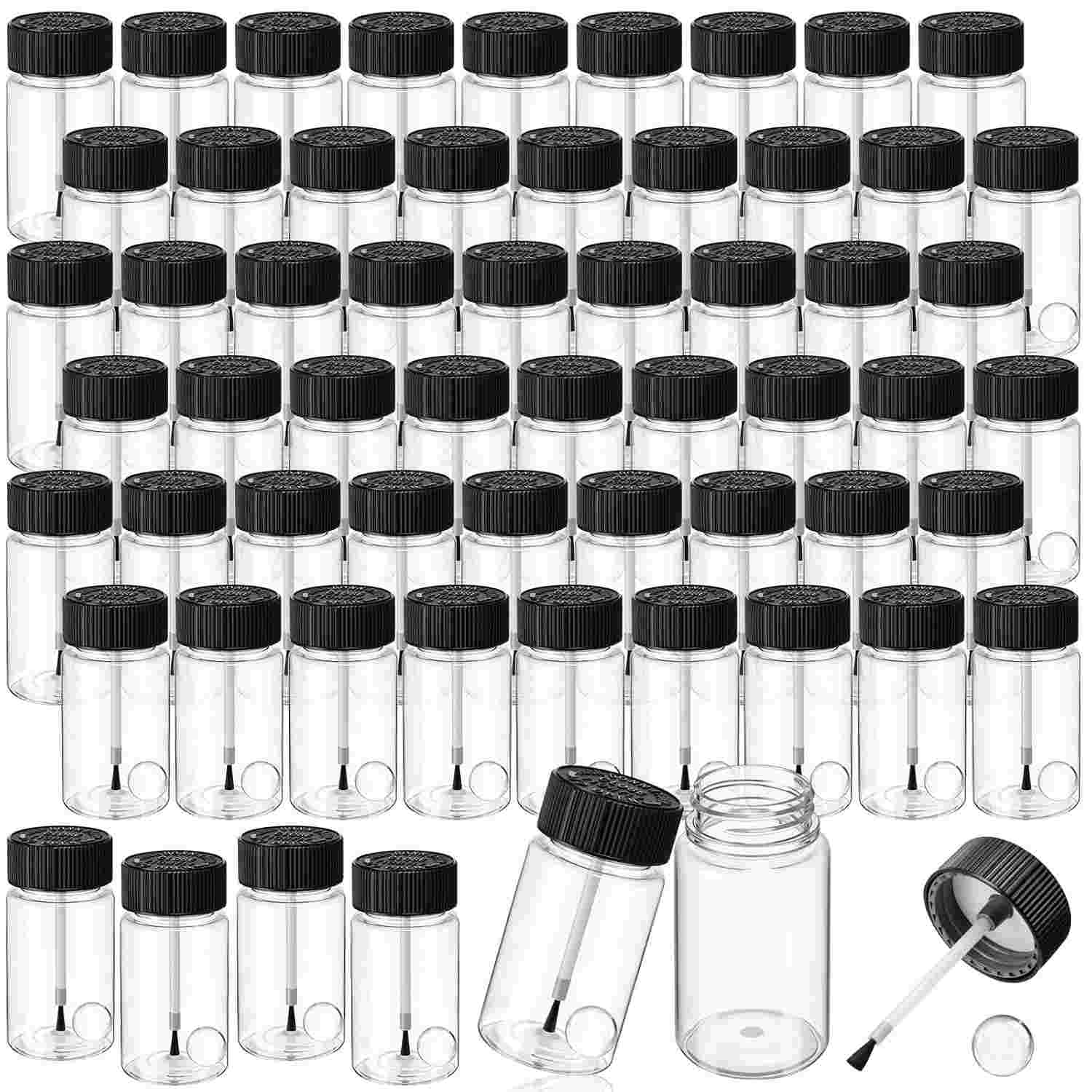 Mumufy Garrafas de Tinta de Retoque com Pincel - 60 Frascos PET com Bolas de Mistura para Reparos Automotivos e Artesanato
