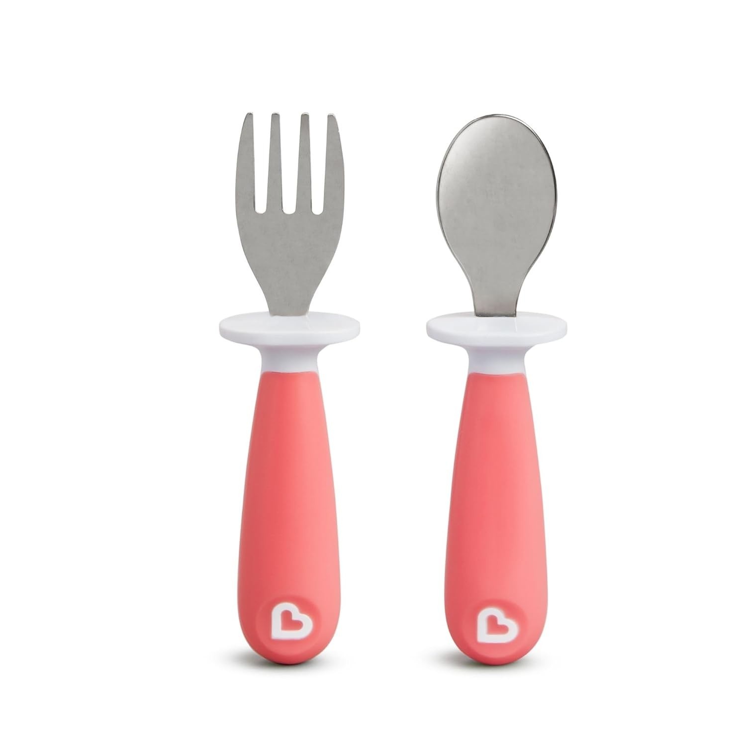 Conjunto de Colher e Garfo Rosa para Bebês - Munchkin Seguro e Sem BPA