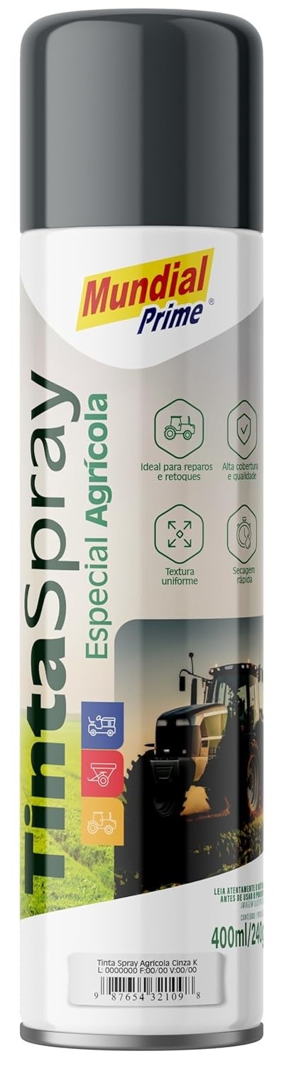 Tinta Spray Agrícola 400ml Cinza Kuhn - MUNDIAL PRIME para Máquinas e Equipamentos