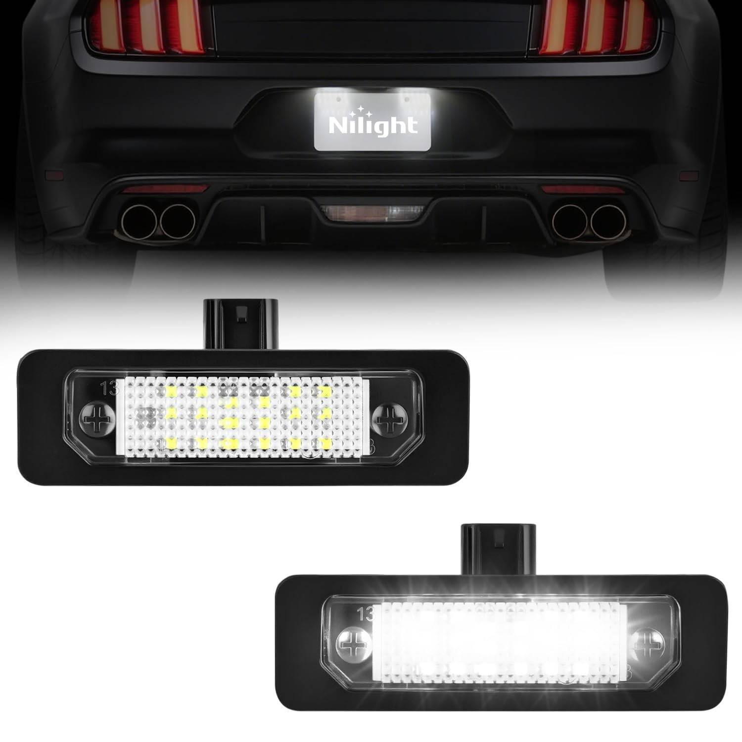 Luzes de Placa LED Nilight 6000K Branco para Ford Mustang, Edge, Taurus e Mais - Upgrade Brilhante e Durável