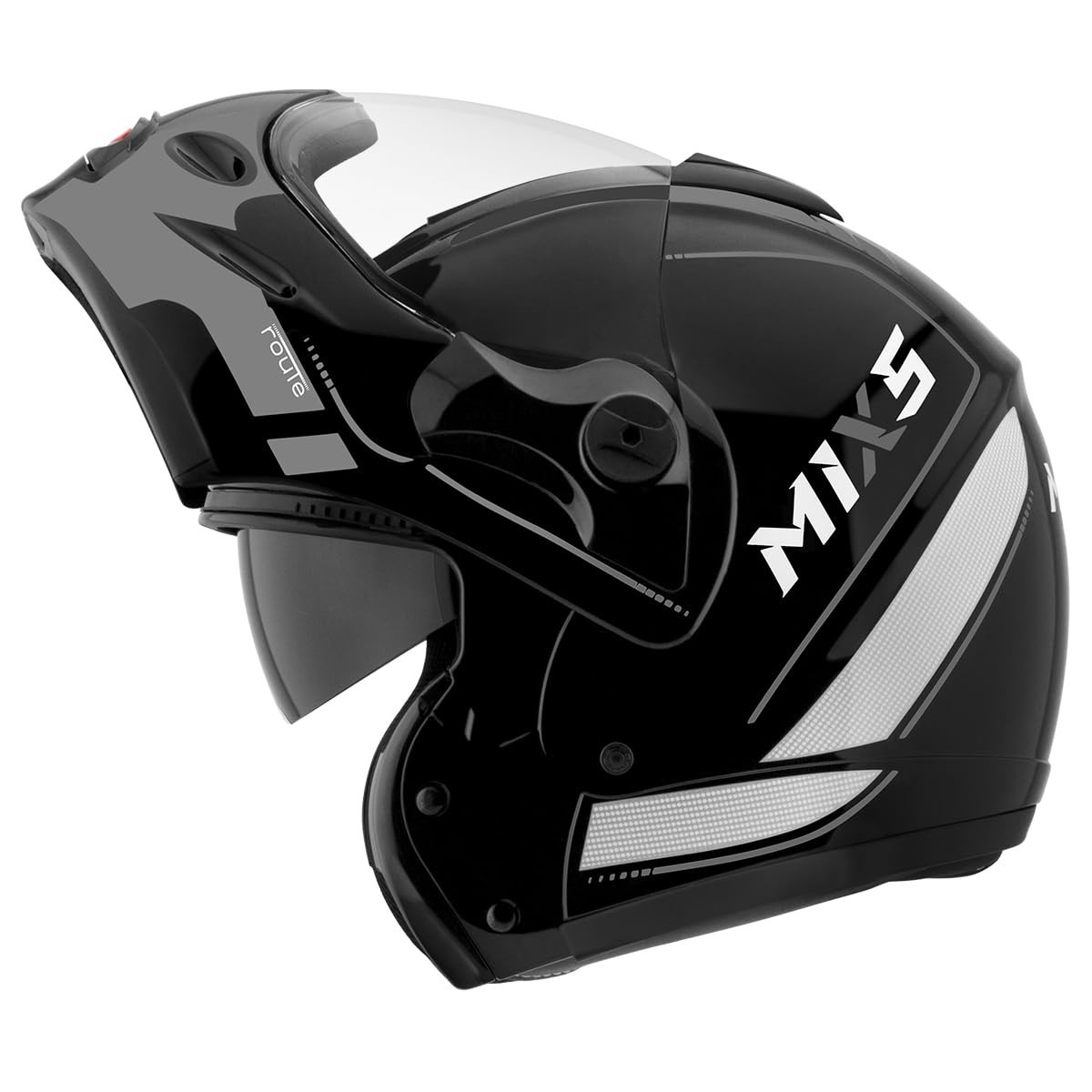 Capacete Moto Mixs MX Captiva Escamoteável Robocop Cinza - Viseira Solar Interna