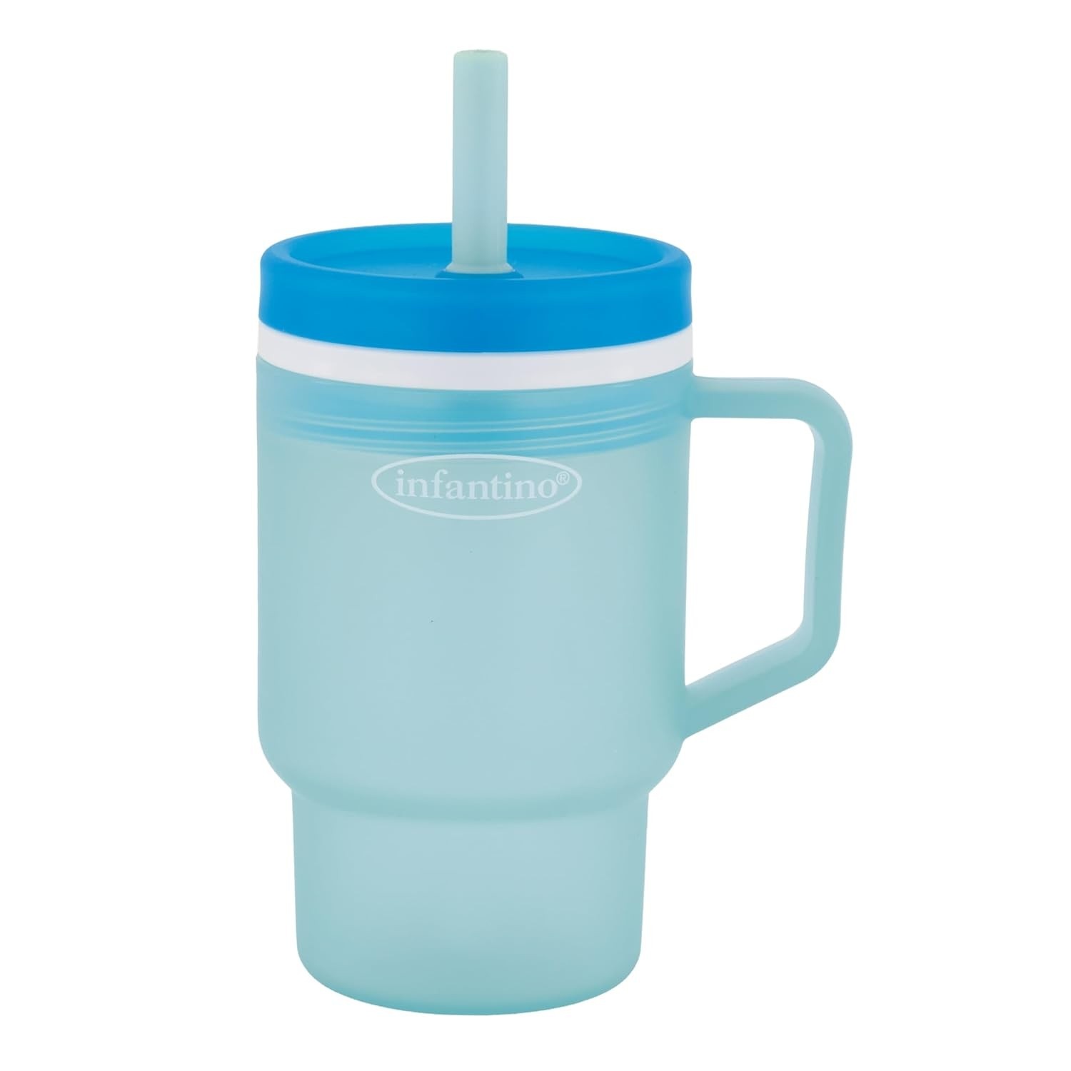 Copo Infantil My 1st Tumbler com Canudo - Azul Temperamental | Transição Segura e Divertida