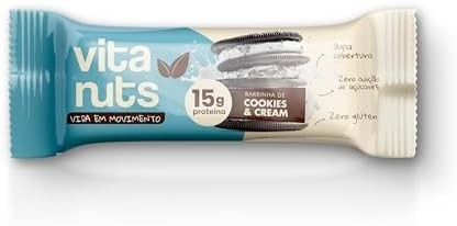 Barra de Proteína de Cookies n Cream - Vitanuts (Caixa com 12 unidades)