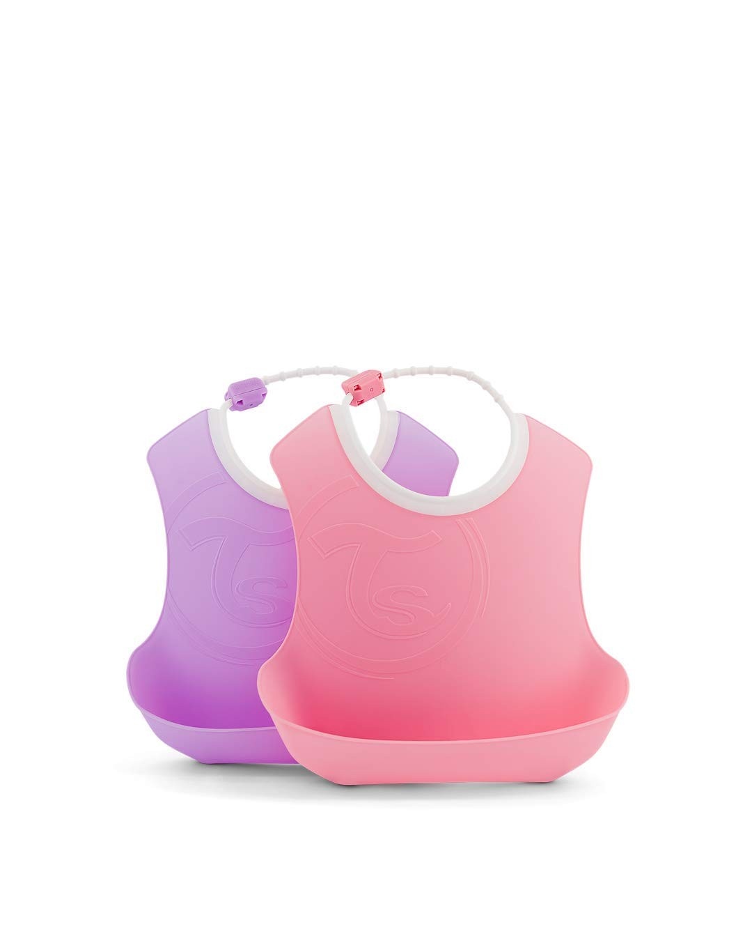Babadores TwistShake 2 Unidades Multicor Rosa/Roxo - Segurança e Estilo na Hora da Papinha