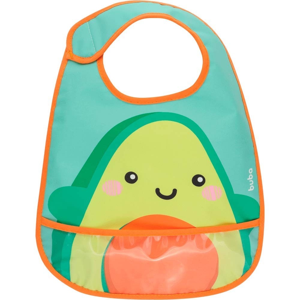 Babador Impermeável com Bolso Frutti Avocado - Proteção e Estilo na Hora da Papinha