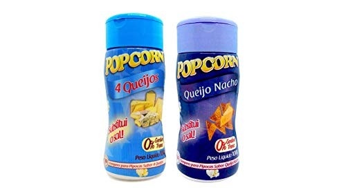 Temperos P/ Pipoca Popcorn Cx 12 Frascos. 6 Quatro Queijos - 6 Queijo Nacho