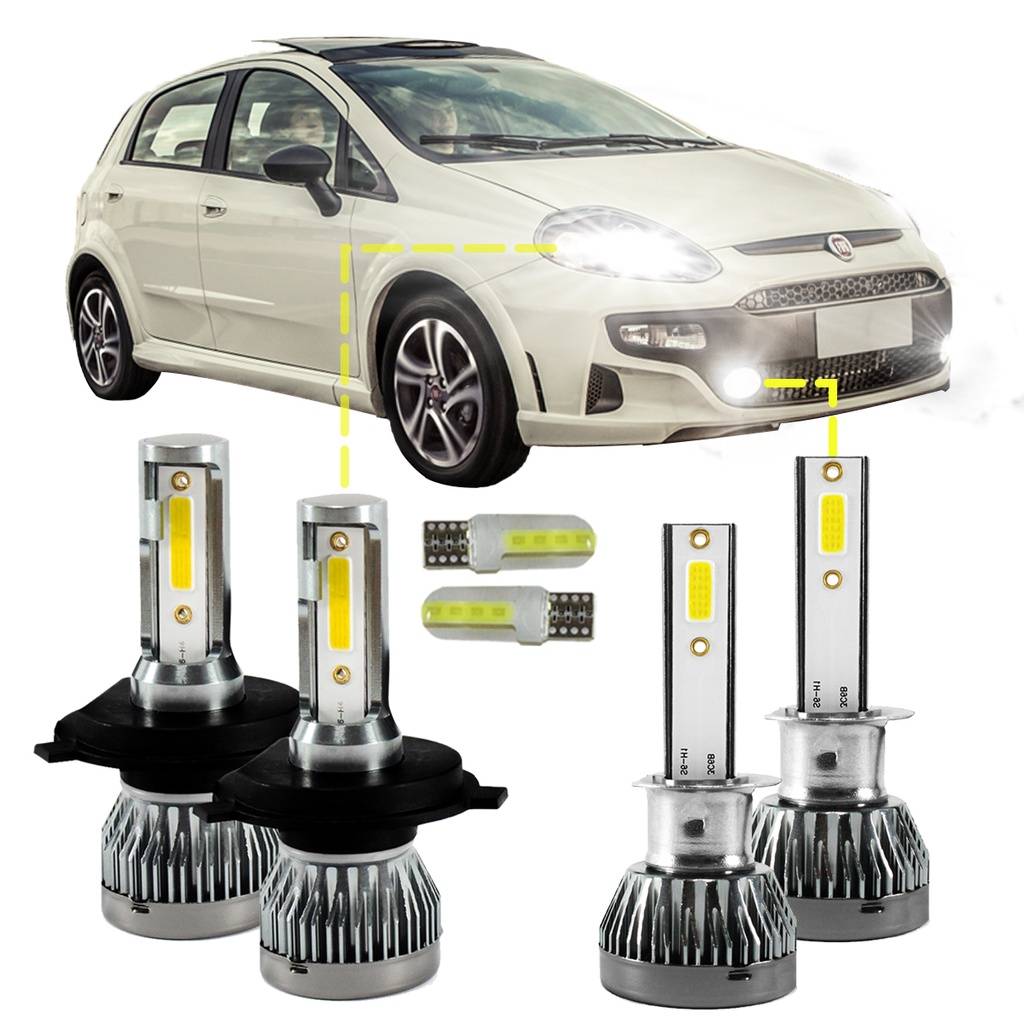 Nano Led Fiat Punto: Iluminação 22000 Lúmens