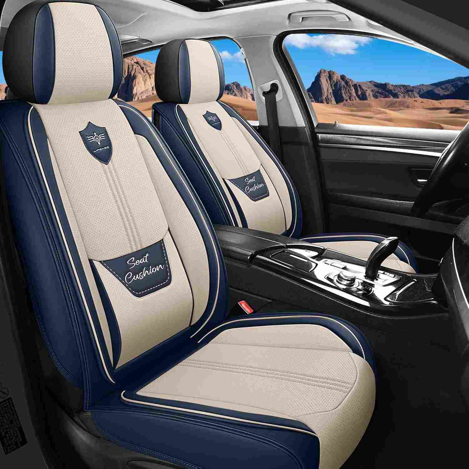 LINGVIDO Capas de Assento de Carro Premium: Couro Napa, Ajuste Universal e Conforto Inigualável