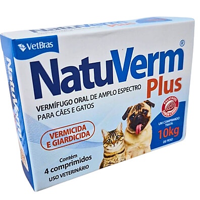 Natu Verm Plus: Vermífugo e Giardicida para Cães e Gatos até 10kg