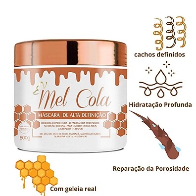 Mel Cola Modelador de Cachos: Definição Poderosa e Cachos Naturais