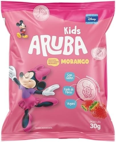 ARUBA NATURAL - BISCOITO ARUBA KIDS MINNIE MORANGO 30G