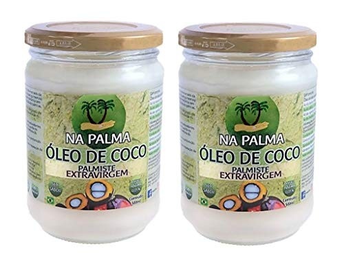 Óleo De Coco Na Palma ExtraVirgem 2 potes/500ml cada100% Natural Sem Sabor