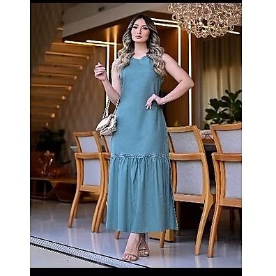 Vestido Longo de Linho: Elegância Natural 🌸