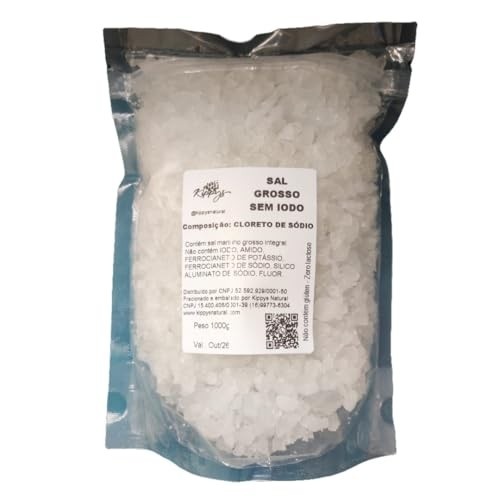 Sal integral de Mossoró - tipo grosso - SEM IODO, sem ferrocianeto - 1kg - Kippys Natural
