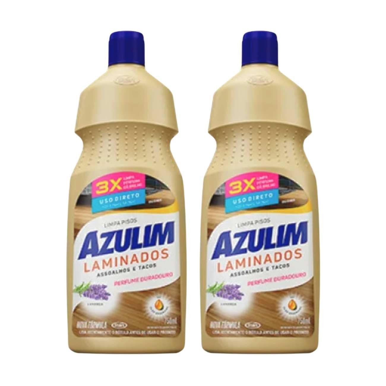 Kit com 2 Limpadores de Pisos Laminados Azulim 750ml - Lavanda | Limpeza Profunda e Brilho Natural