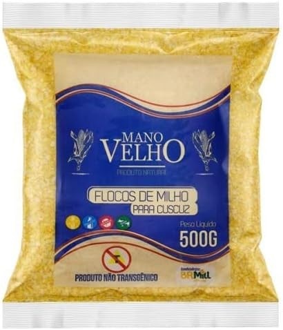 Kit 2X: Flocos de Milho para Cuscuz Natural Mano Velho 500g