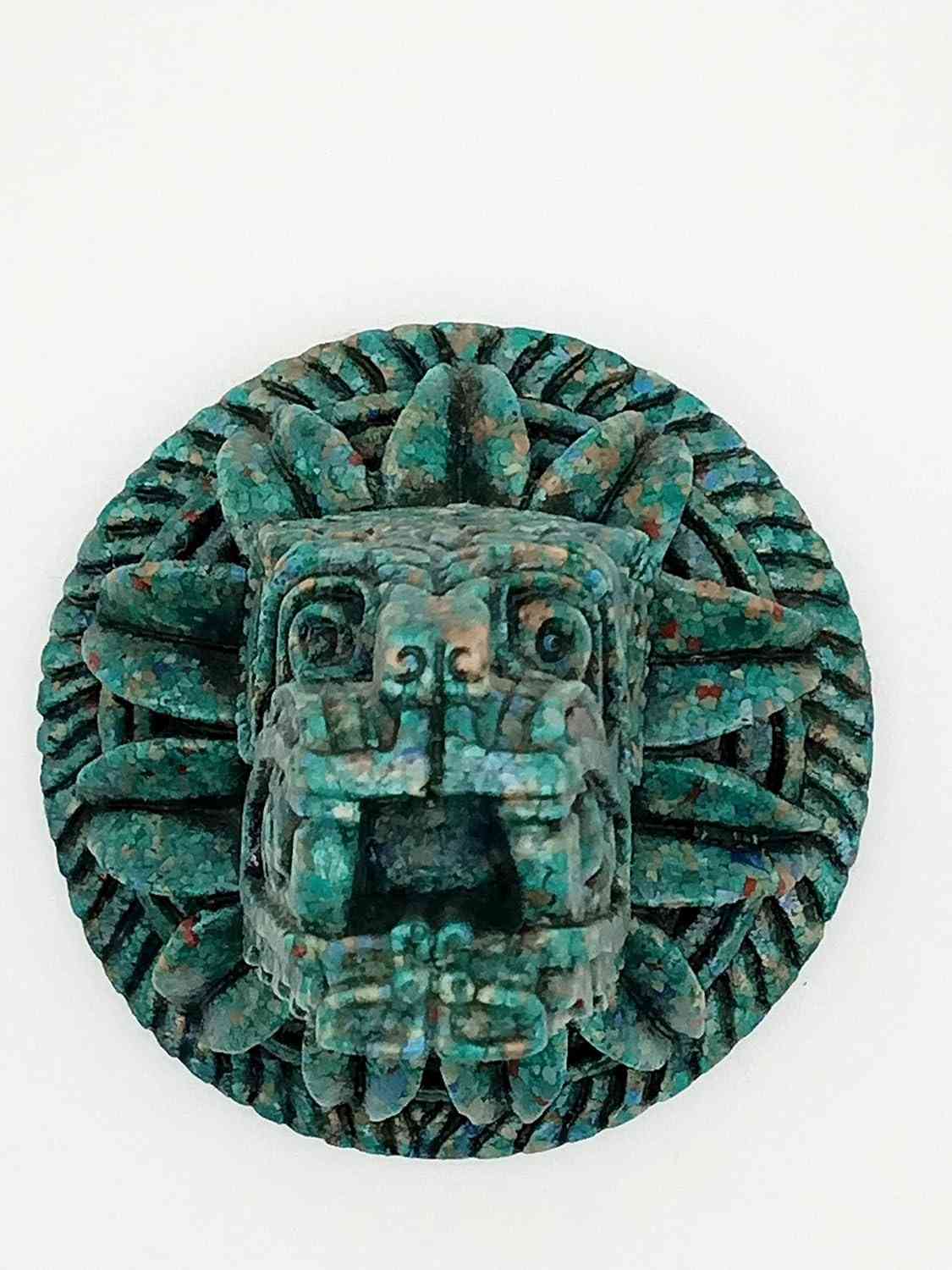 Estatueta de Quetzalcoatl em Malaquita Verde - Deusa Asteca Mãe Natureza