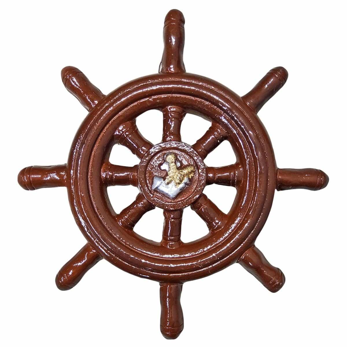 Timão de Decoração Náutico em Resina 23cm - Estilo Navio para Ambientes Modernos