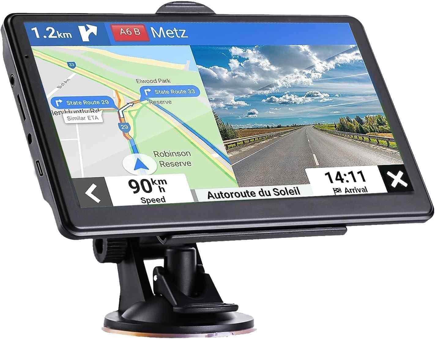 NAVFRUF GPS 17cm: Navegação Inteligente com Mapas 2025 EUA, Voz Passo a Passo e Alertas Essenciais