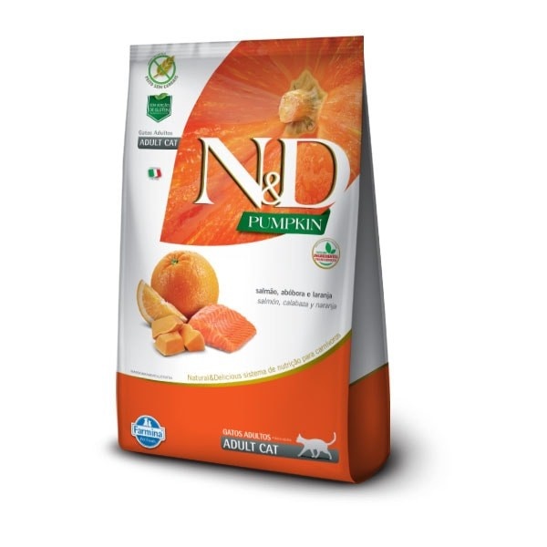 N&D Pumpkin Gatos: Ração Super Premium Sabor Salmão
