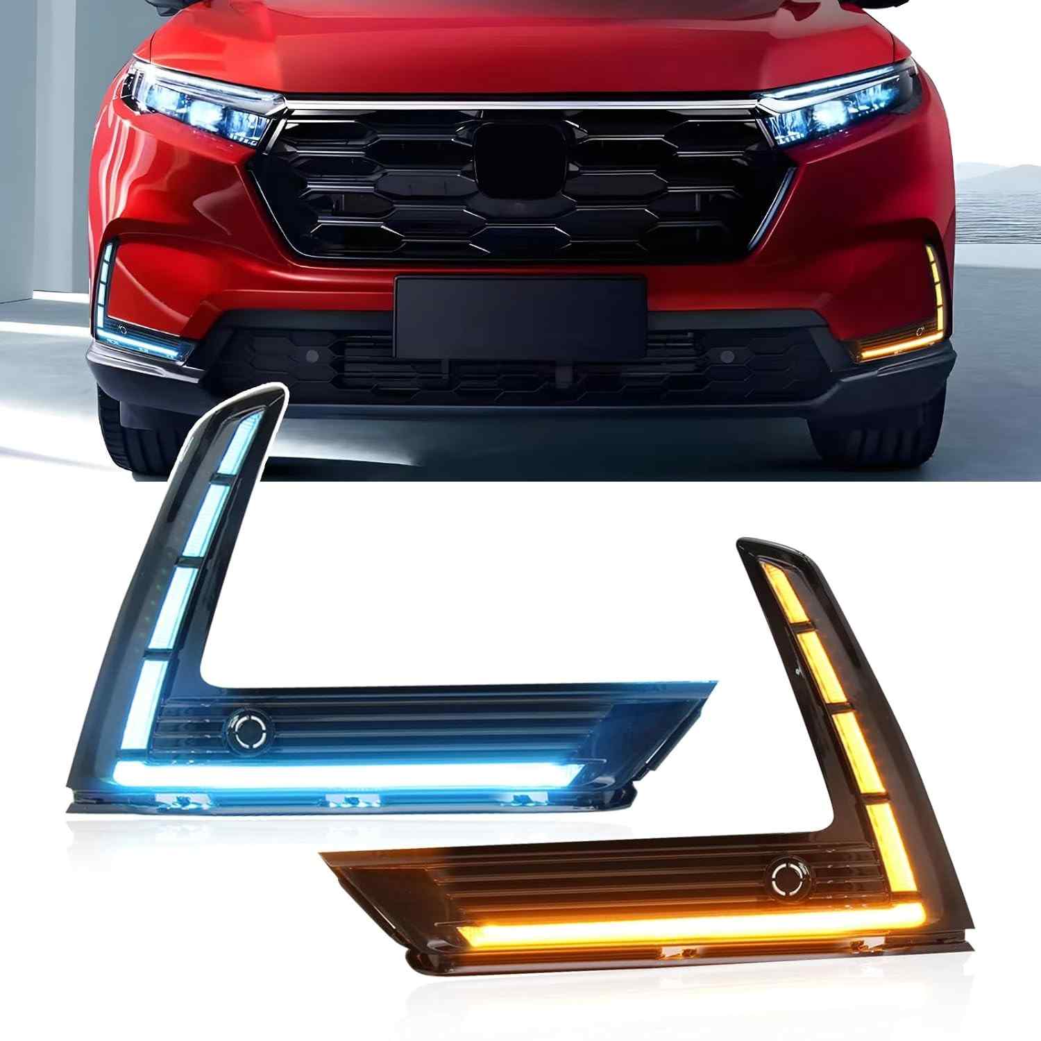 Luz de Circulação Diurna 3 Cores LED para Honda CR-V 2023-2024: Seta e Neblina Integradas