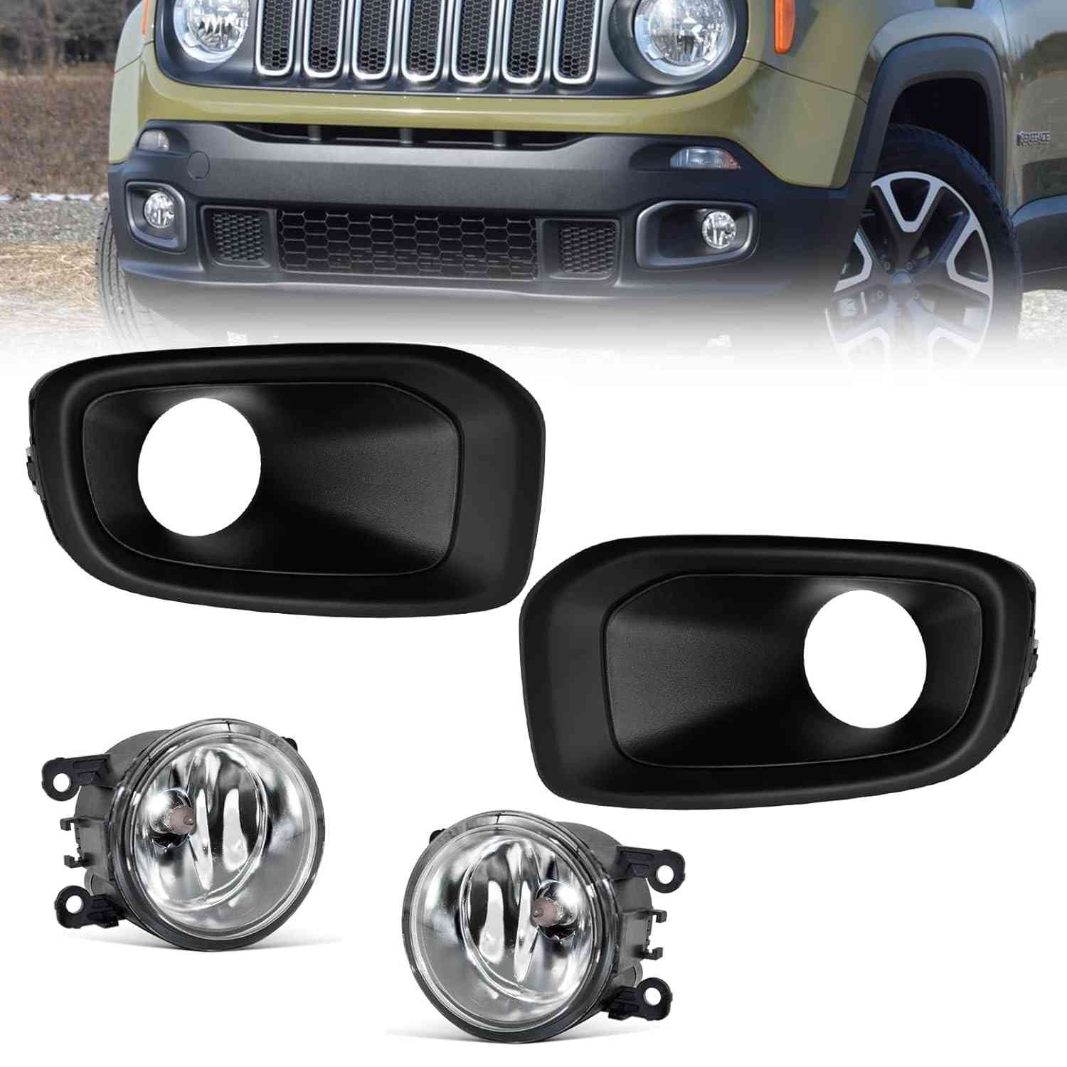 Faróis de Neblina WILD BEAR para Jeep Renegade 2015-2018 (Par) - Lâmpadas H11 Inclusas