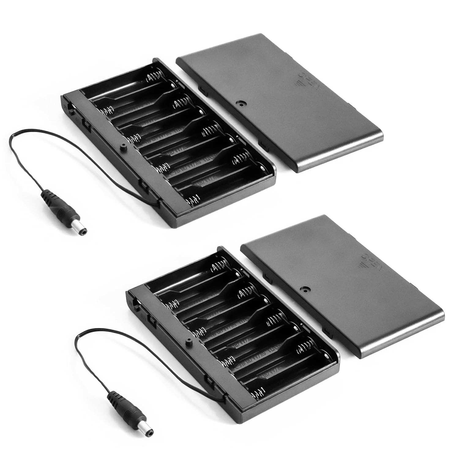 Pacote 2 Baterias 12V LED Neon: Alimentação Portátil Sem Fios | Suporte 8 Pilhas AA