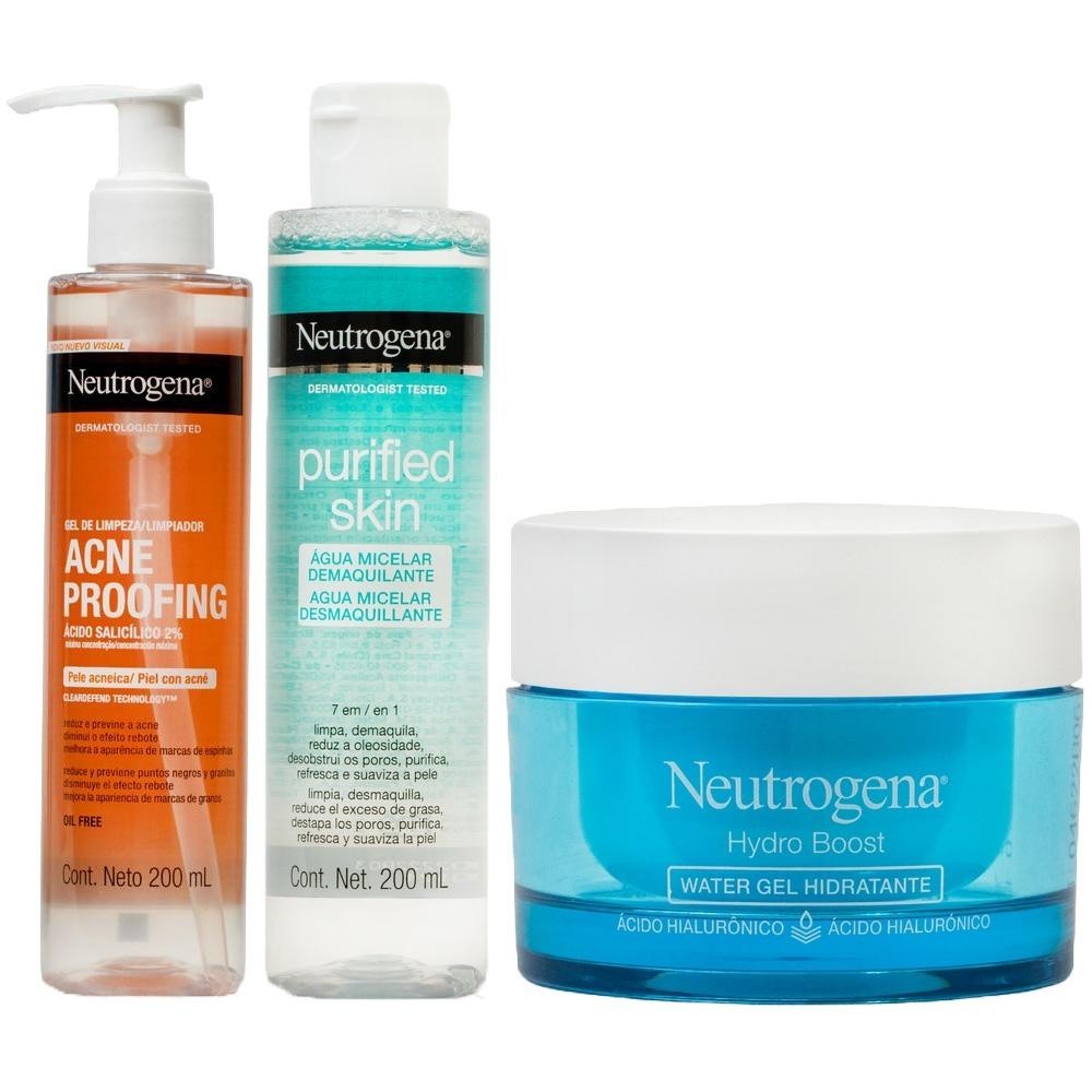 Neutrogena: Kit Limpeza Facial Completa para Pele Acneica