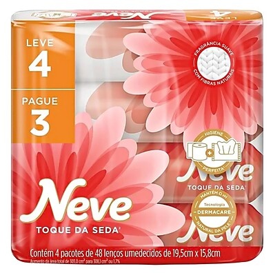 Neve Toque de Seda – Kit com 192 Lenços Umedecidos para Higiene Íntima