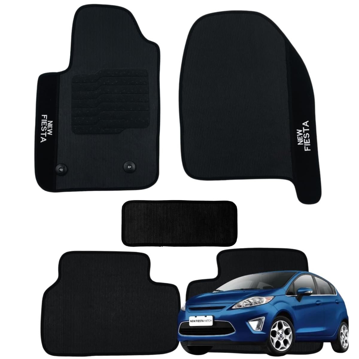 Tapete Personalizado Ford New Fiesta 2011-2013: Proteção e Estilo Sob Medida (5 Peças)
