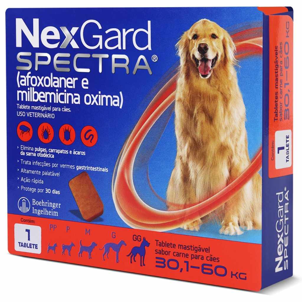 Nexgard Spectra 30,1kg a 60kg: Proteção Completa Contra Parasitas