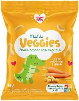 Kit 6X: Snack Infantil Puffs Brócolis e Maçã Nhami Mami 15g