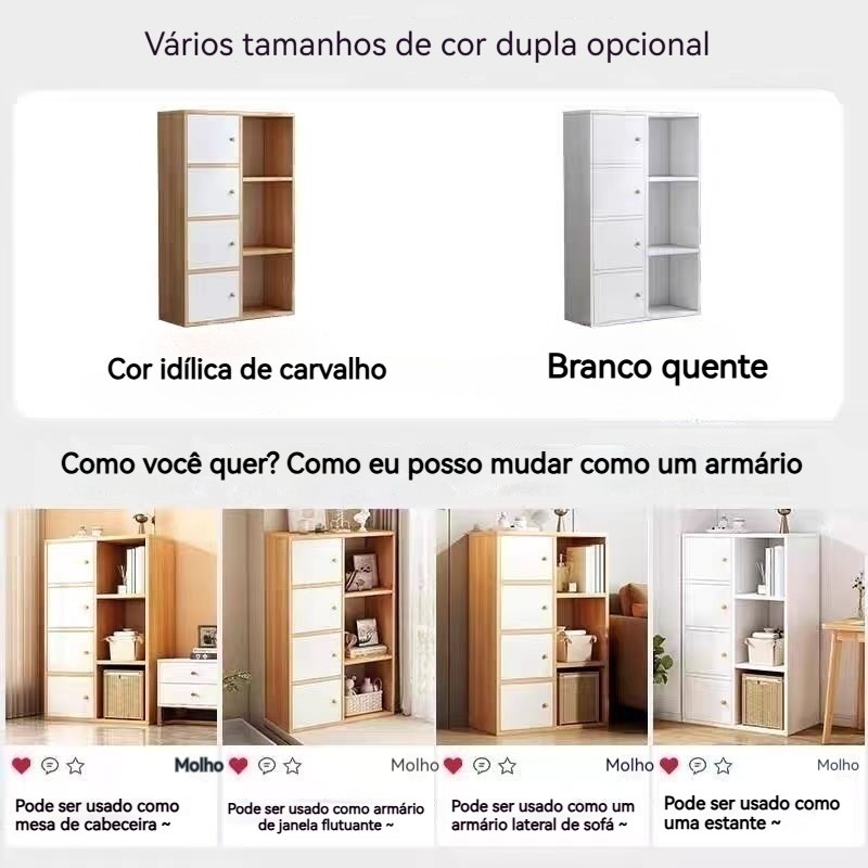 Organizador de Brinquedos e Livros Multiuso – Armário Prático com Nichos