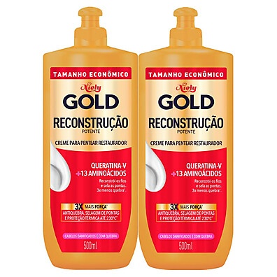 Niely Gold Reconstrução: Kit 2 Cremes 500ml