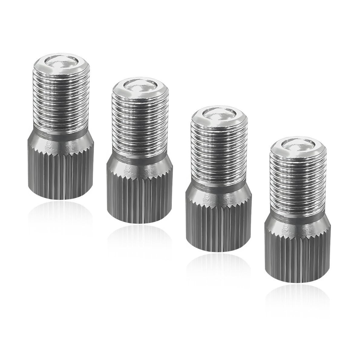 Extensor de Válvula de Pneu 4 Peças - Latão Niquelado 19mm para Carros, SUVs e Caminhões