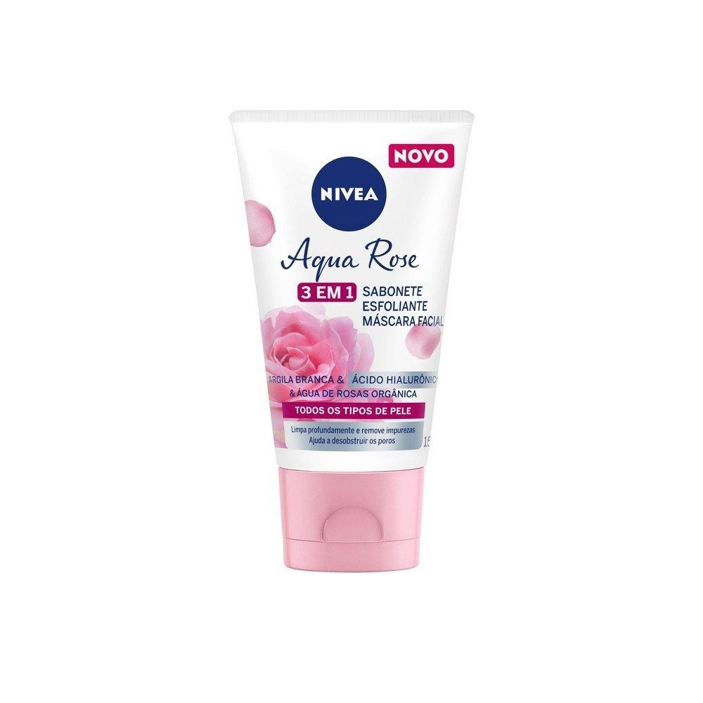 Nivea Aqua Rose 3 em 1: Limpeza, Esfoliação e Máscara