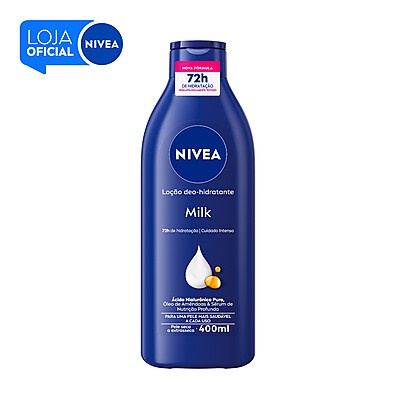 NIVEA Loção Hidratante Milk 400ml: Hidratação por 72h
