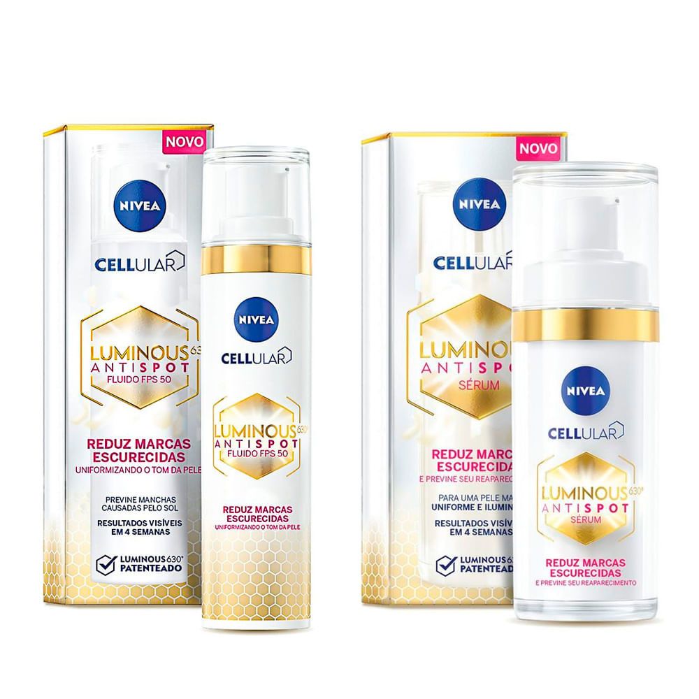 Nivea Luminous 630º: Kit Antimanhas e FPS 50