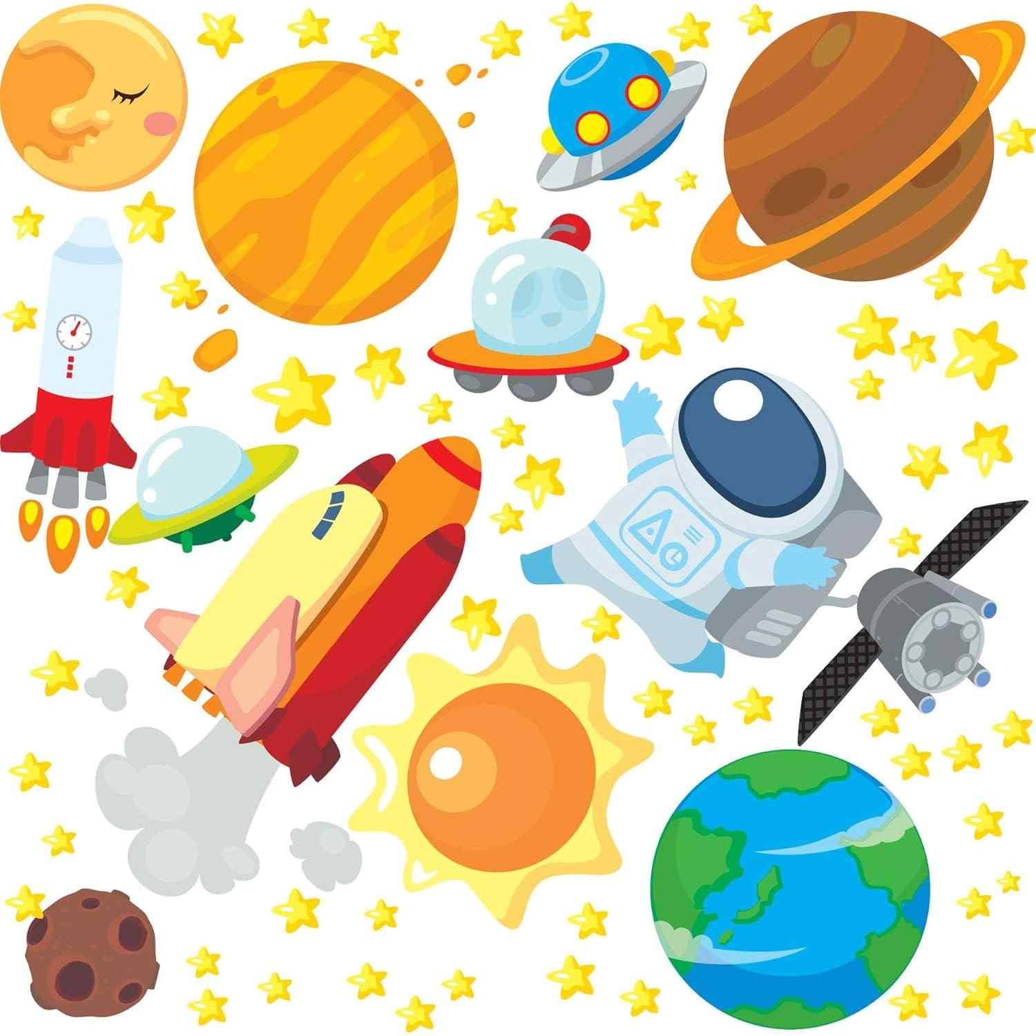 Adesivo de Parede Astronauta no Espaço - Decore o Quarto Infantil com Estilo e Imaginação