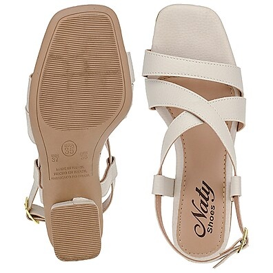Sandália Feminina Naty Shoes Salto Alto Grosso 7,5 cm para Festa e Noiva
