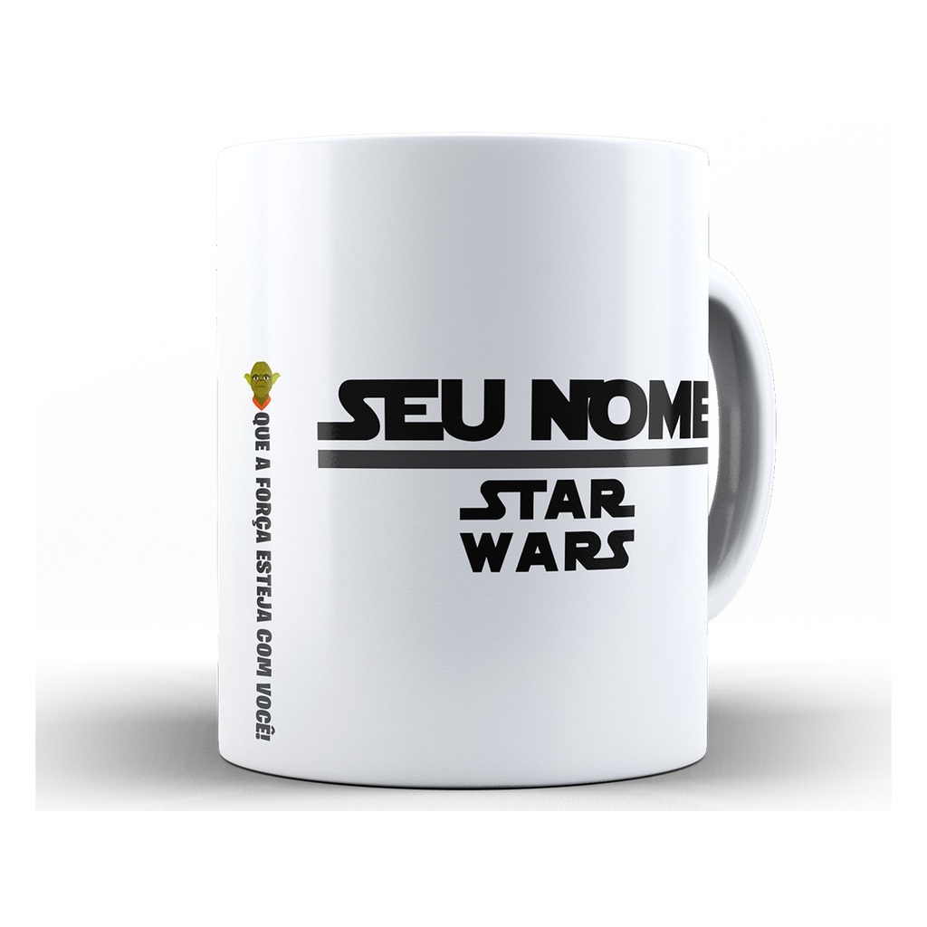 Caneca Baby Yoda: Personalize com Nome! 🎁