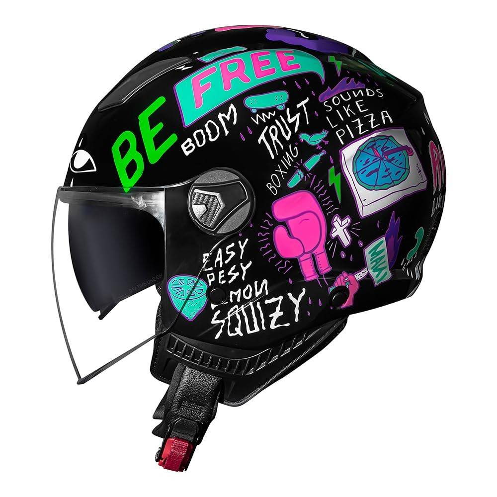 Capacete Norisk Orion Free Masculino Aberto Preto com Óculos Solar Integrado